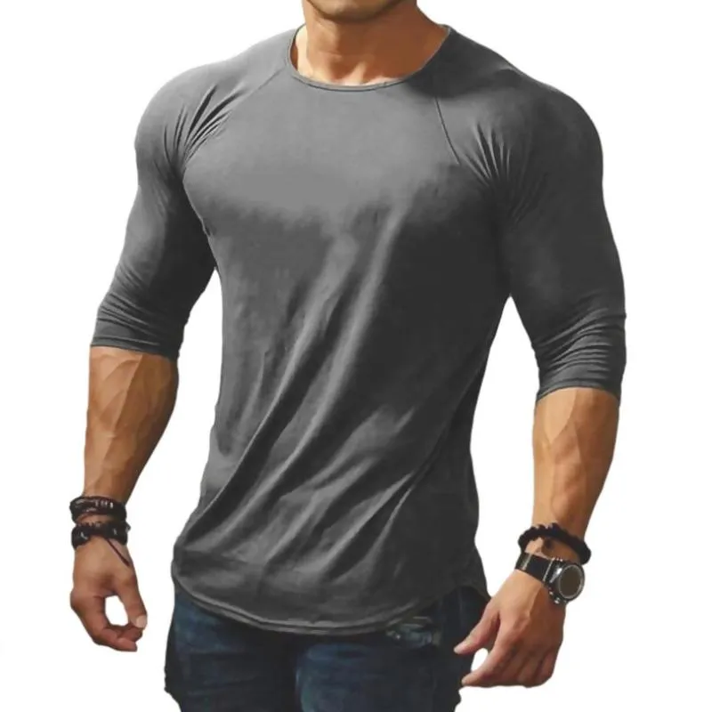 Men's Casual Cotton Blended Round Neck Long Sleeve Slim Fit T-Shirt 24099894M sold by Manly product image thumbnail 4