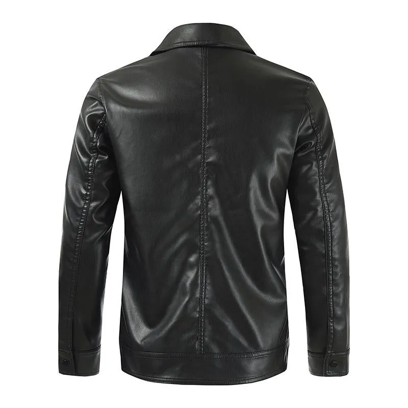 Men's Casual Solid Color Motorcycle Lapel Jacket 45070548Y sold by Manly product image thumbnail 2