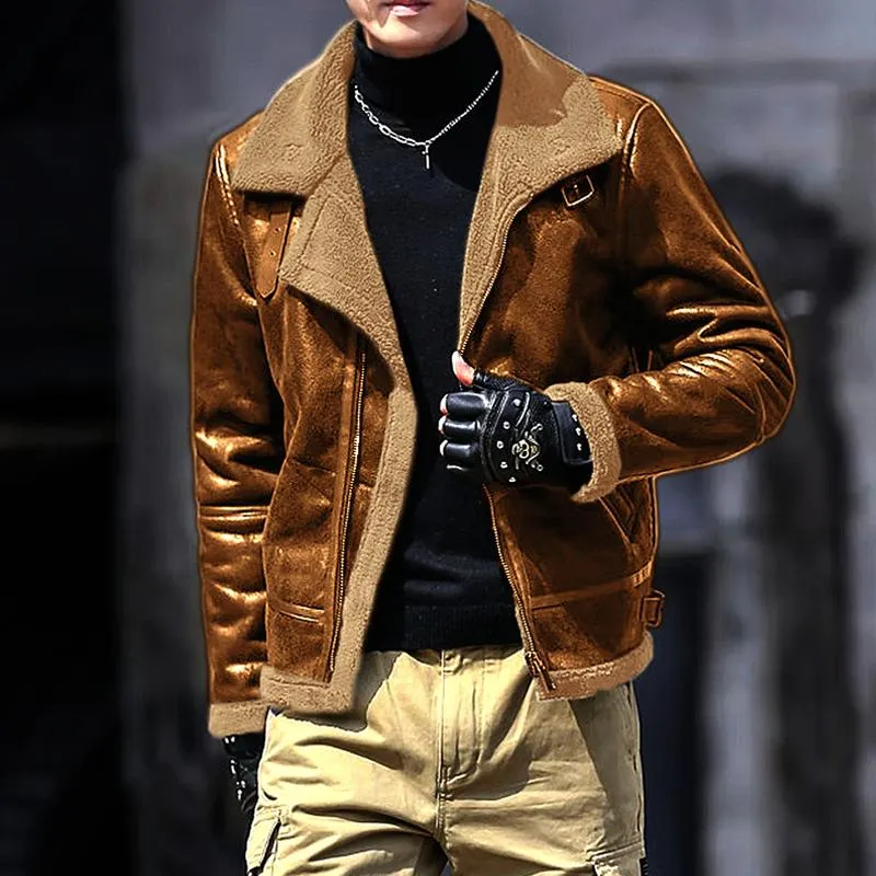 Men's Faux Fur Lapel Zipper Thicken Casual Coat 88861980Z sold by Manly product image thumbnail 2