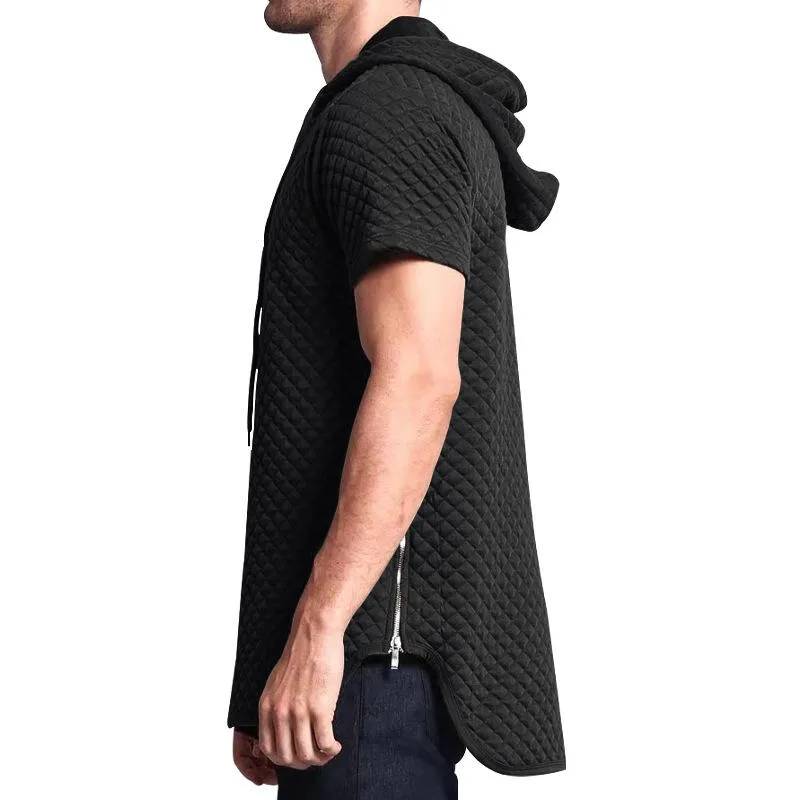 Men's Small Square Texture Fabric Solid Short Sleeve Hoodie 37073650Z sold by Manly product image thumbnail 2