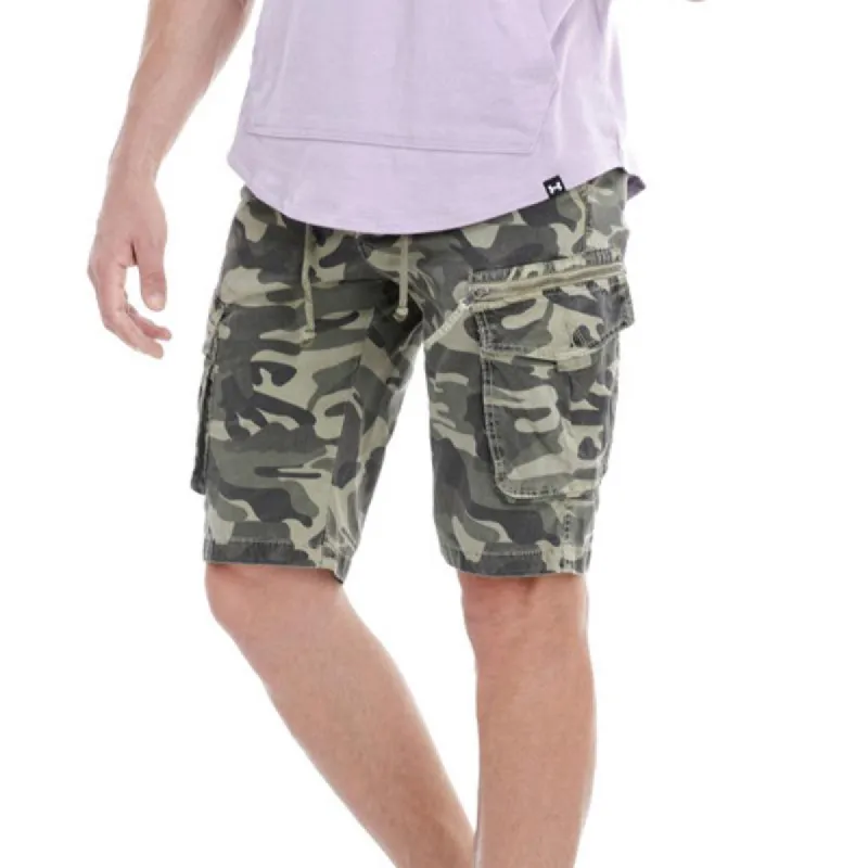 Men's Camouflage Drawstring Multi-Pocket Cargo Shorts 84045002Y sold by Manly