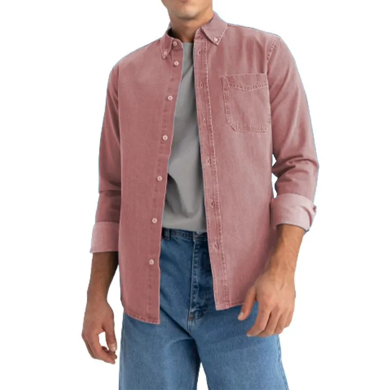 Men's Solid Color Lapel Casual Long Sleeve Shirt 31244823X sold by Manly product image thumbnail 3