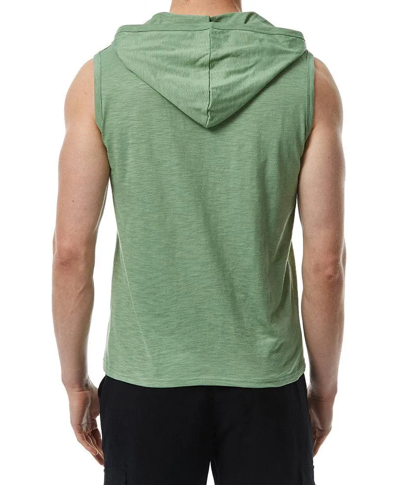 Men's Casual Solid Color V Neck Hooded Sleeveless Tank Top 03939558M sold by Manly product image thumbnail 3