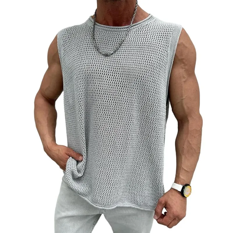 Men's Casual Wool Crew Neck Tank Top 59915966TO sold by Manly