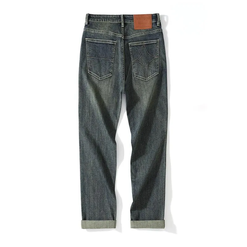 Men's Vintage Distressed Washed Motorcycle Straight Leg Jeans 50499667Y sold by Manly product image thumbnail 3