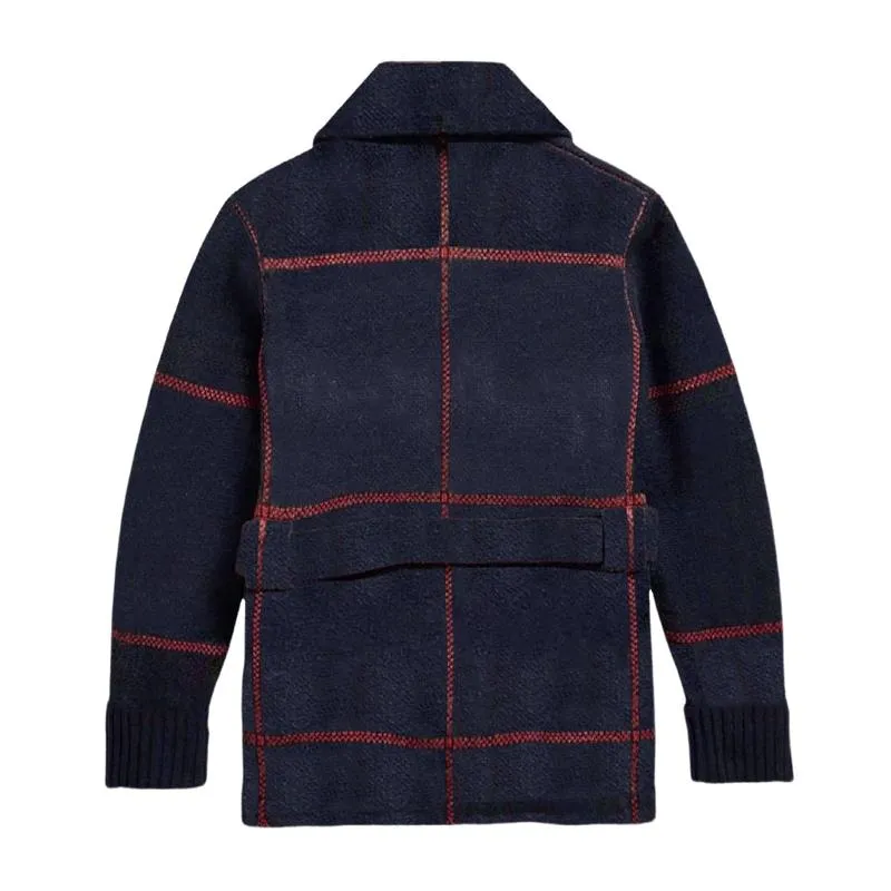 Men's Retro Line Jacquard Thick Lapel Single-Breasted Belted Mid-Length Knitted Cardigan 12783620M sold by Manly product image thumbnail 2