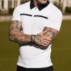 Men's Casual Striped Short-sleeved Polo Shirt 24602011TO sold by Manly