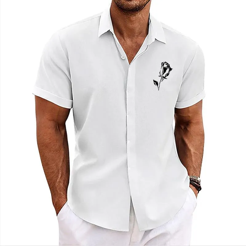 Men's Casual Printed Short Sleeve Lapel Shirt 81810276X sold by Manly product image thumbnail 3