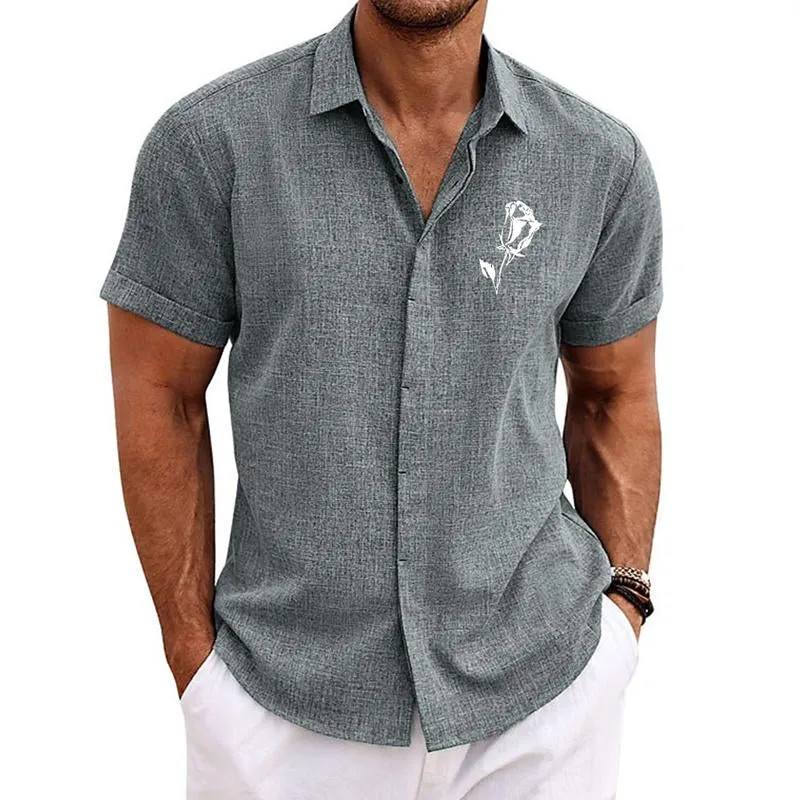 Men's Casual Printed Short Sleeve Lapel Shirt 81810276X sold by Manly product image thumbnail 5