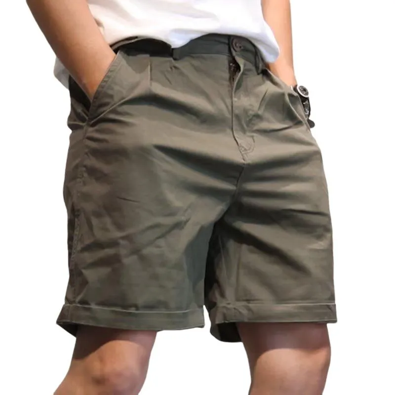 Men's Solid Color Straight Loose Cargo Shorts 15126980Z sold by Manly