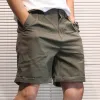 Men's Solid Color Straight Loose Cargo Shorts 15126980Z sold by Manly