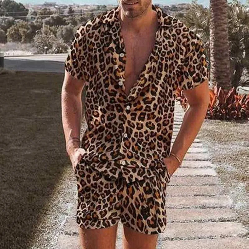 Men's Casual Leopard Short Sleeve Shirt Set 88374913Y sold by Manly product image thumbnail 2
