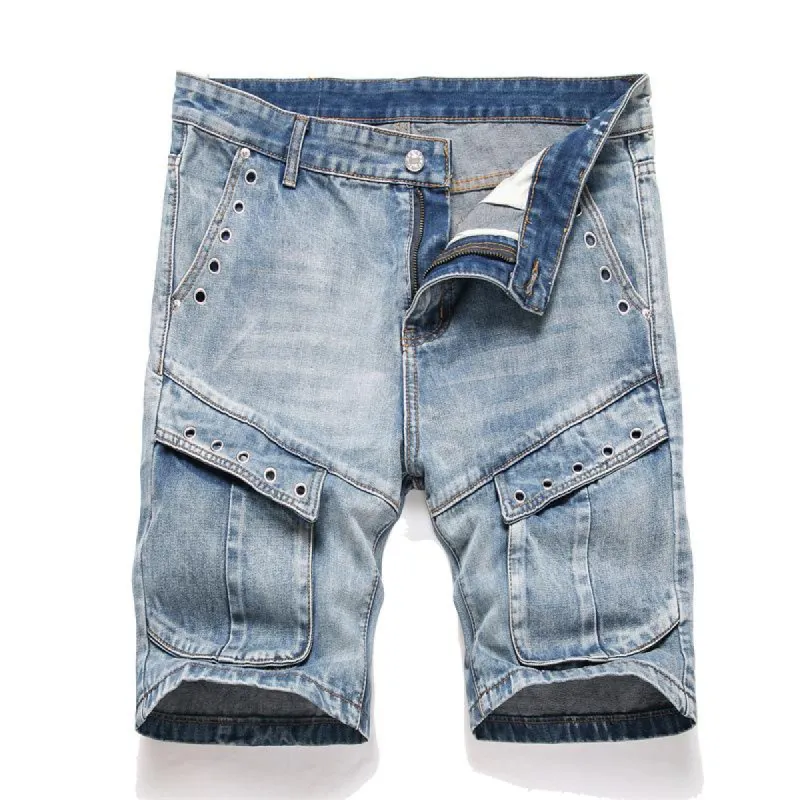 Men's Multi-Pocket Denim Cargo Shorts 76839735Y sold by Manly
