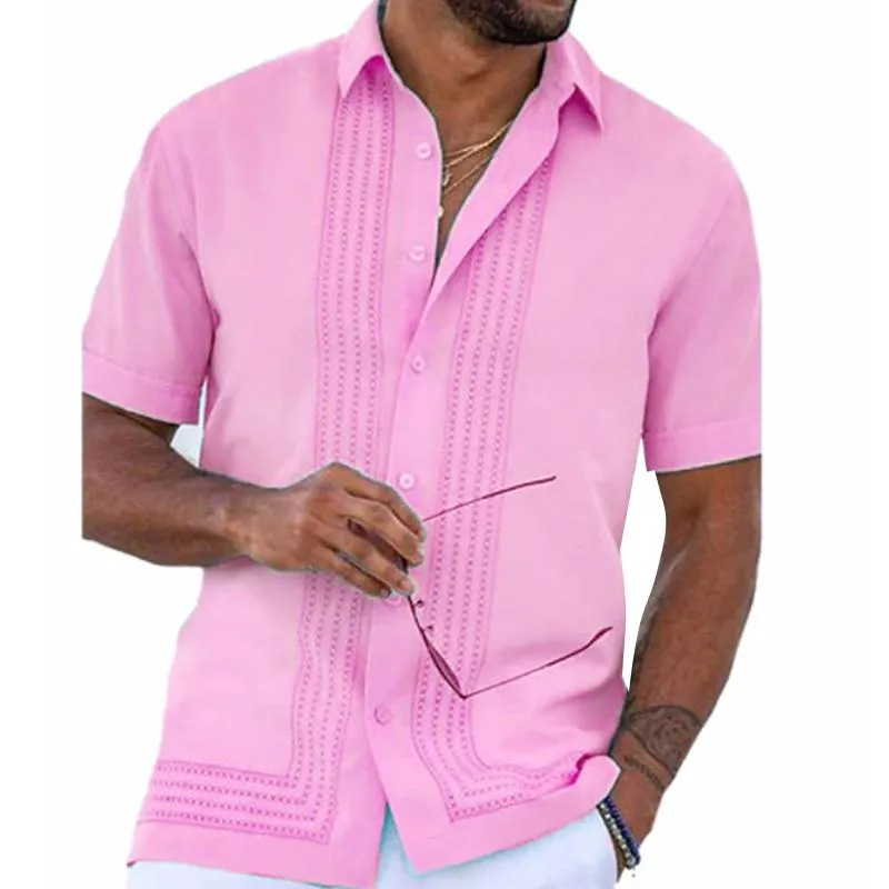 Men's Vintage Print Lapel Short Sleeve Shirt 73060353Y sold by Manly product image thumbnail 3