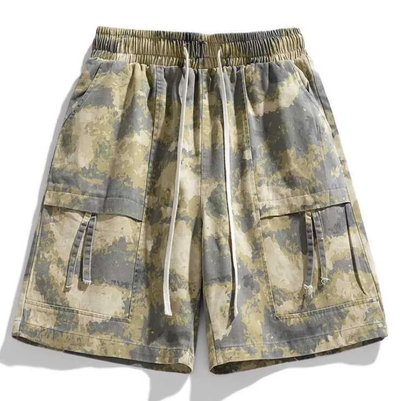 Men's Casual Thin Washed Camouflage Loose Cargo Shorts 10051908M sold by Manly