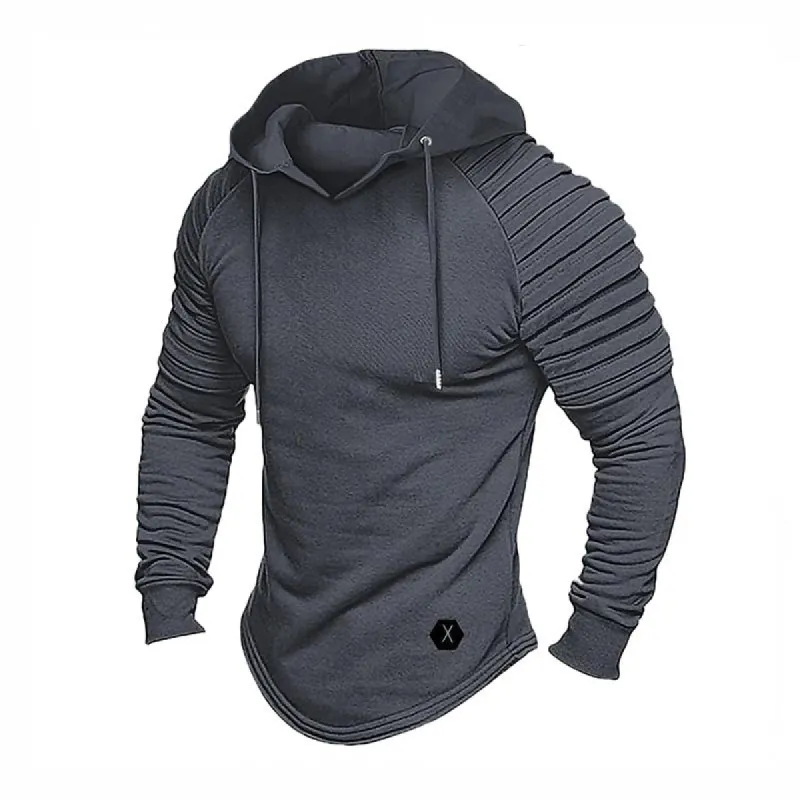 Men's Solid Plush Long Sleeve Loose Casual Hoodie 15405229Z sold by Manly
