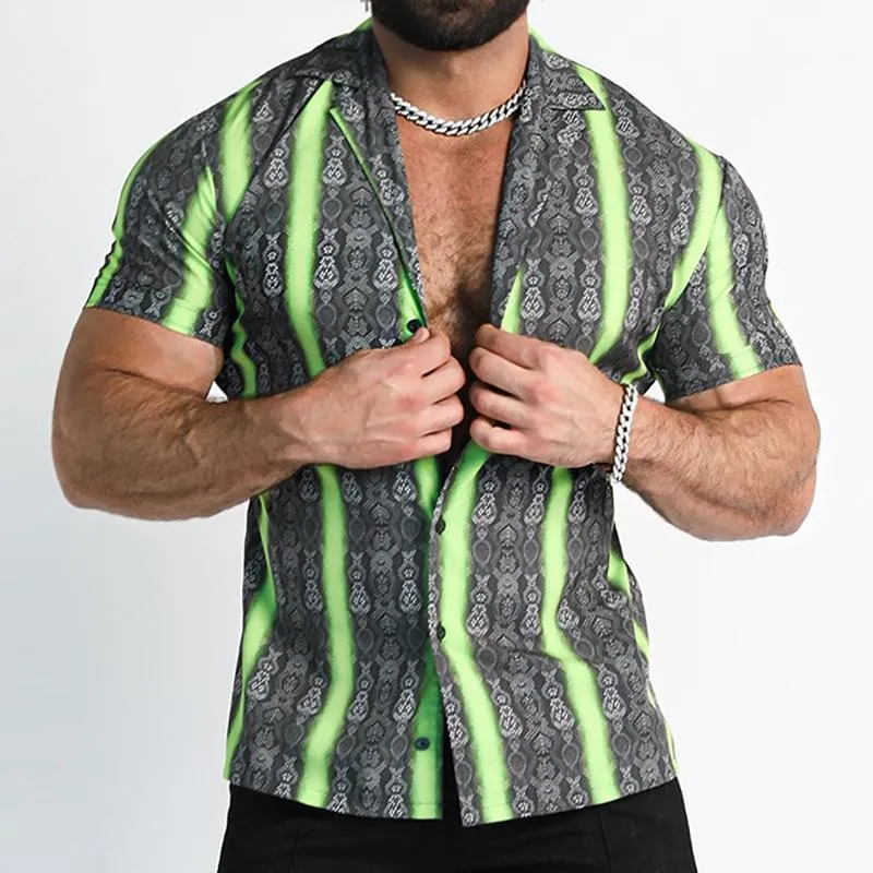 Men's Casual Printed Floral Short-sleeved Lapel Shirt 13673968X sold by Manly product image thumbnail 2