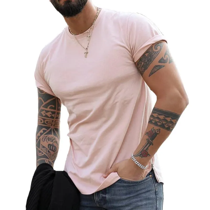 Men's Casual Street Round Neck Short Sleeve Zipper T-shirt 53361313TO sold by Manly