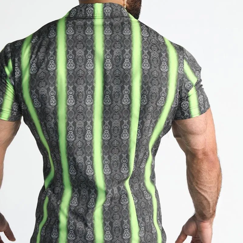 Men's Casual Printed Floral Short-sleeved Lapel Shirt 13673968X sold by Manly product image thumbnail 4