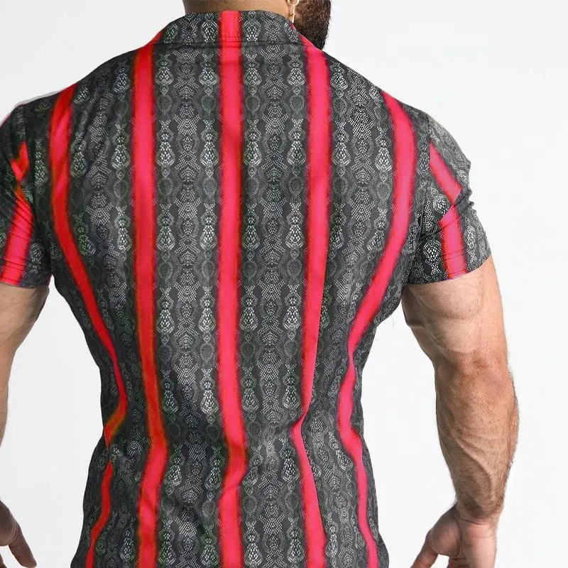 Men's Casual Printed Floral Short-sleeved Lapel Shirt 13673968X sold by Manly product image thumbnail 5