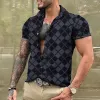 Men's Retro Diamond Lapel Short Sleeve Shirt 37335507TO sold by Manly