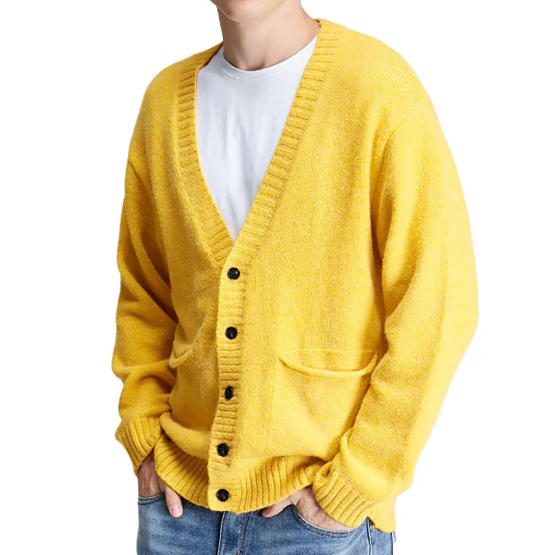 Men's Casual Solid Color V-Neck Knit Cardigan 85050295Y sold by Manly product image thumbnail 3