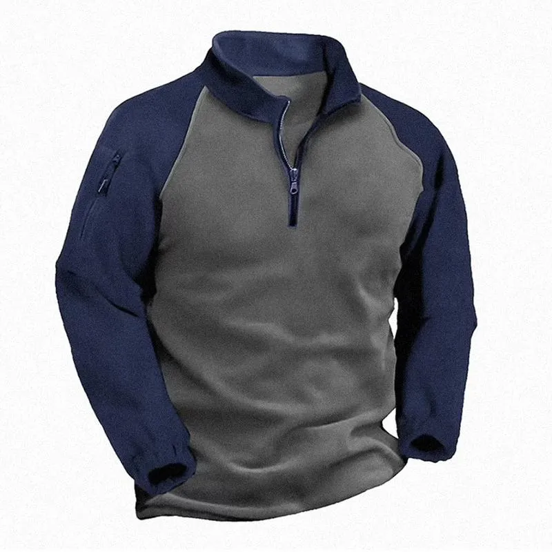 Men's Casual Tactical Polar Fleece Thermal Pullover Zip Sweatshirt 95553704M sold by Manly product image thumbnail 2