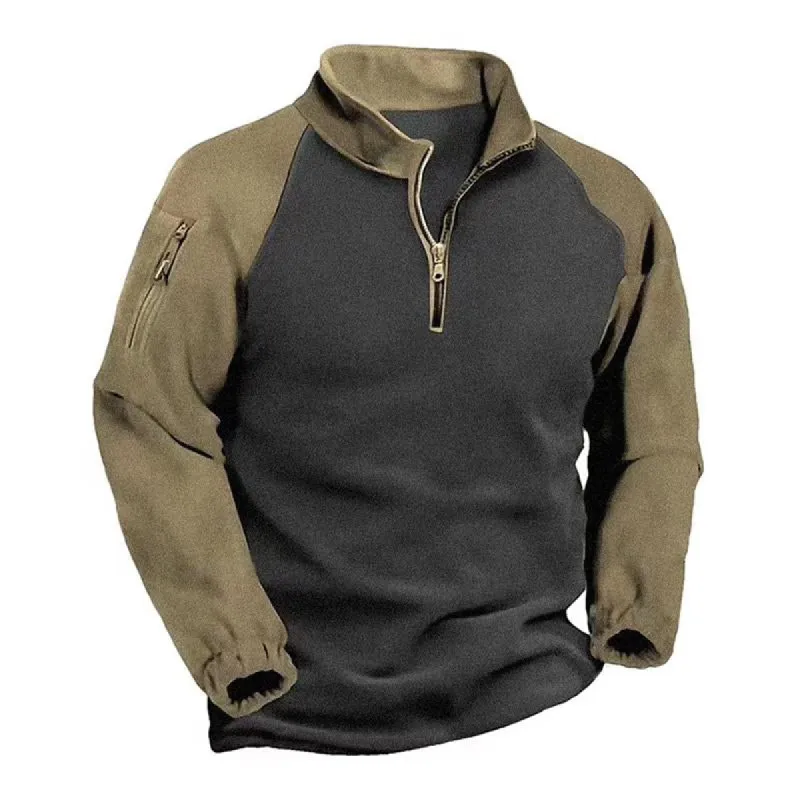 Men's Casual Tactical Polar Fleece Thermal Pullover Zip Sweatshirt 95553704M sold by Manly