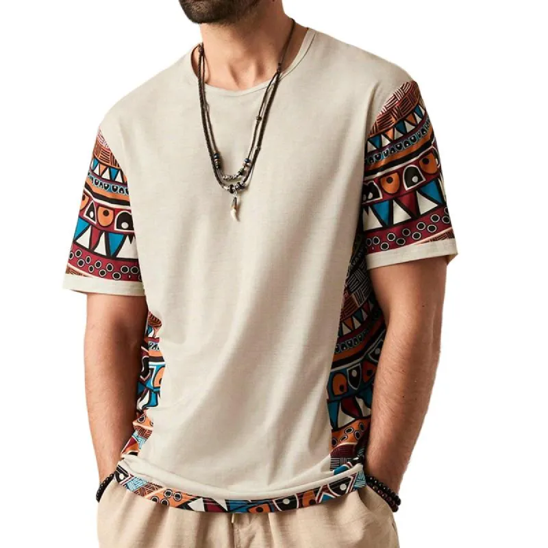 Men's Printed Casual Short Sleeve Crew Neck T-Shirt 15863640X sold by Manly