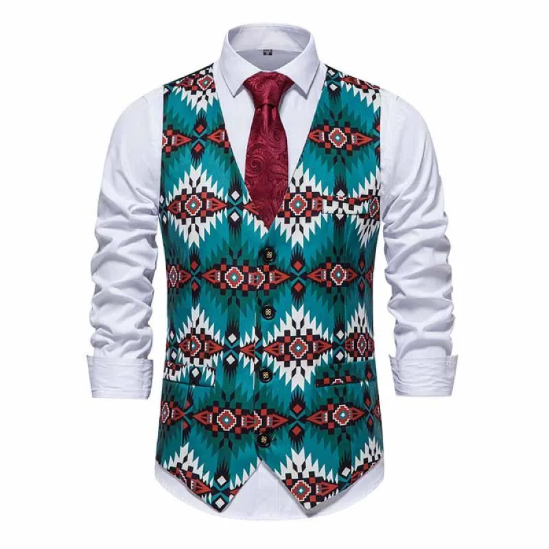 Men's Paisley Floral Print V Neck Vest 47216401X sold by Manly