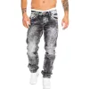 Men's Retro Distressed Straight Jeans 73816311X sold by Manly