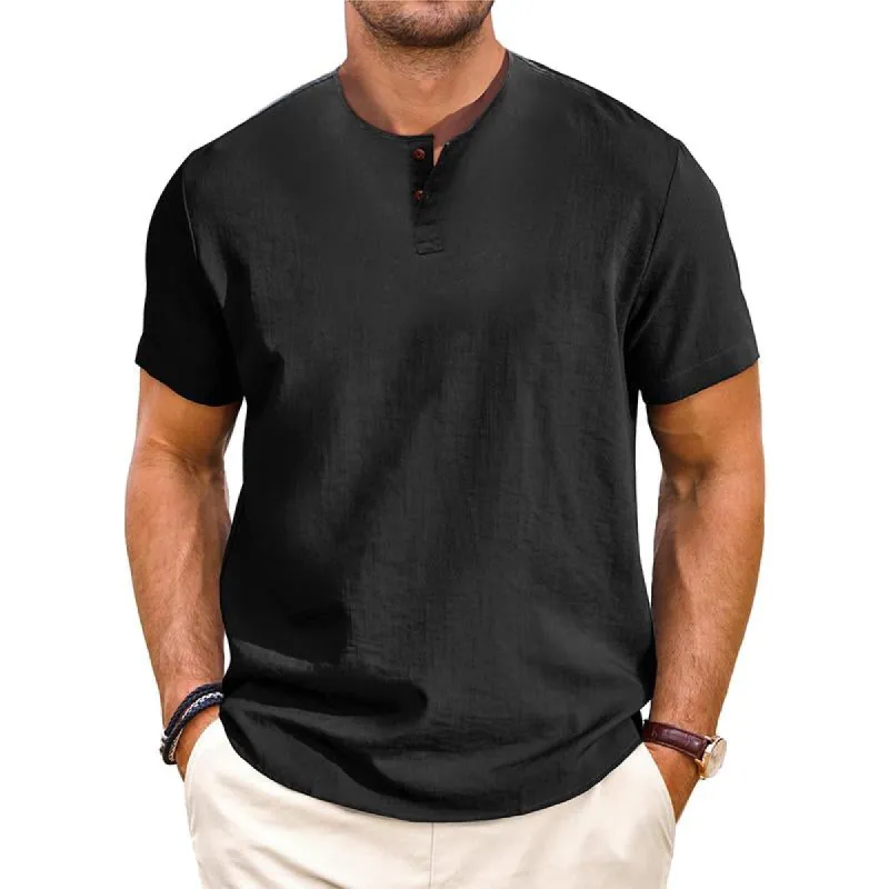 Men's Round Neck Solid Color Short Sleeve T-shirt 92025652X sold by Manly