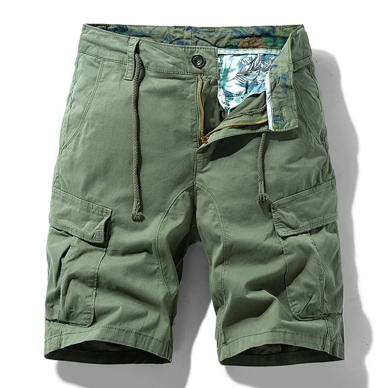 Men's Casual Cotton Loose Multi-Pocket Cargo Shorts 05420553M sold by Manly