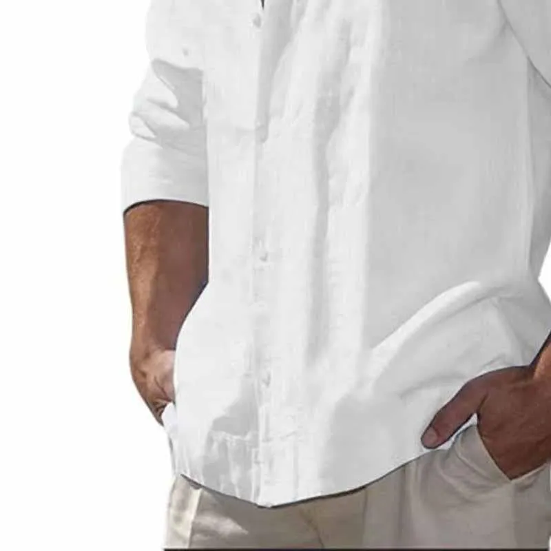 Men's Solid Color Loose Long Sleeve Lapel Shirt 87293483X sold by Manly product image thumbnail 2