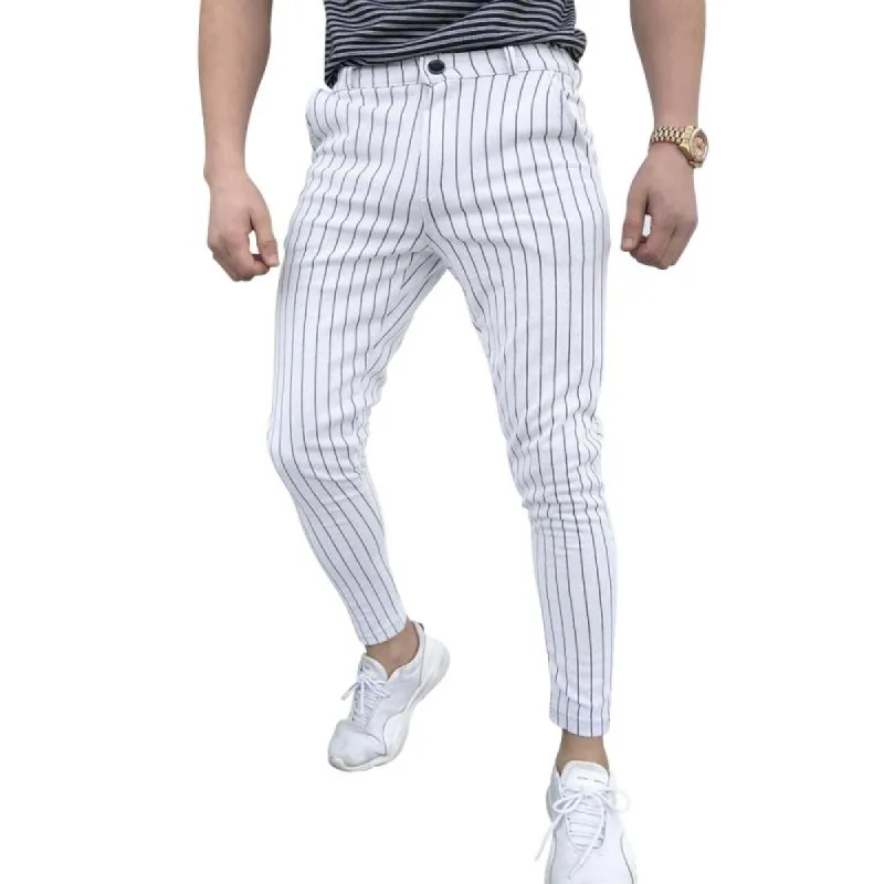 Men's Fashion Striped Slim Casual Pants 20342652Z sold by Manly