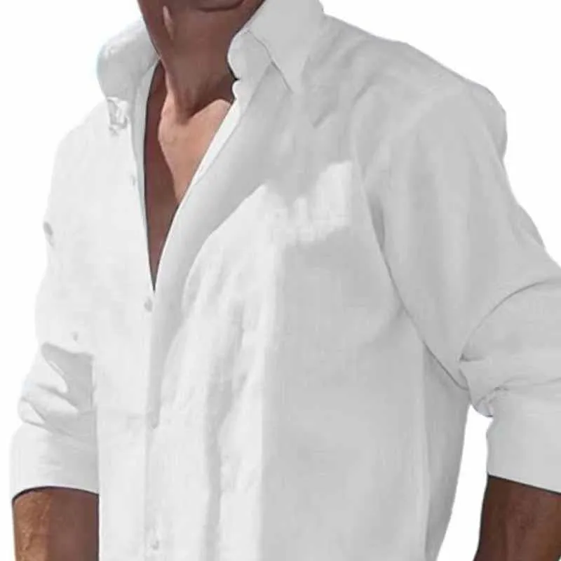 Men's Solid Color Loose Long Sleeve Lapel Shirt 87293483X sold by Manly product image thumbnail 3