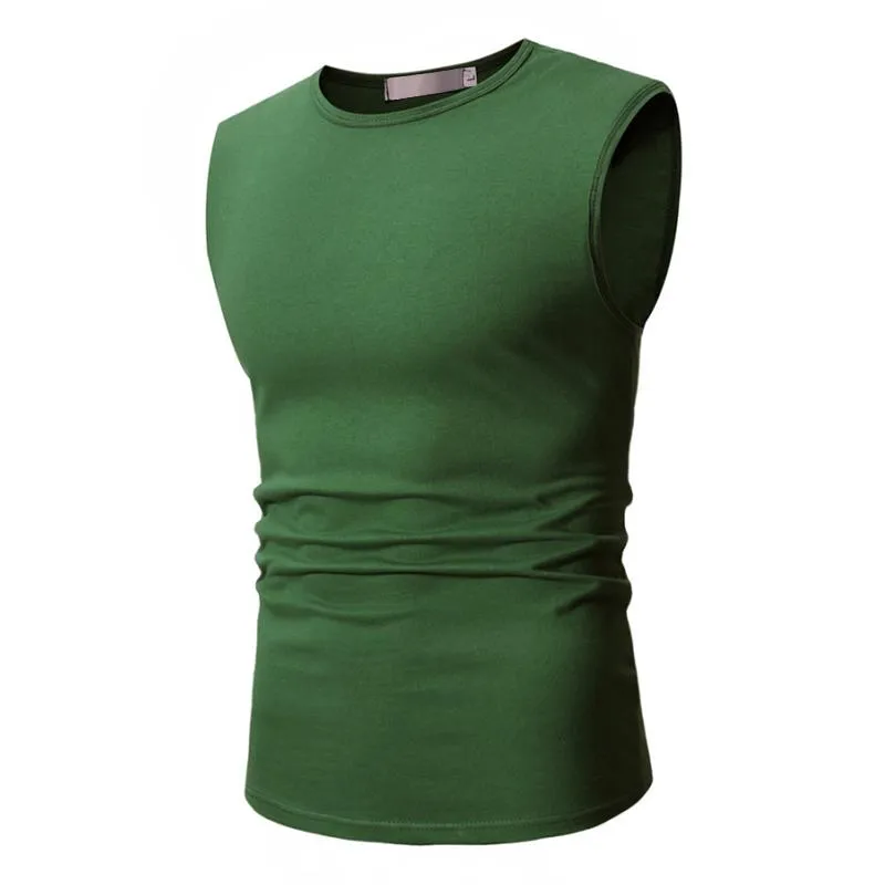 Men's Solid Round Neck Sleeveless Cotton Tank Top 28139465Z sold by Manly product image thumbnail 2