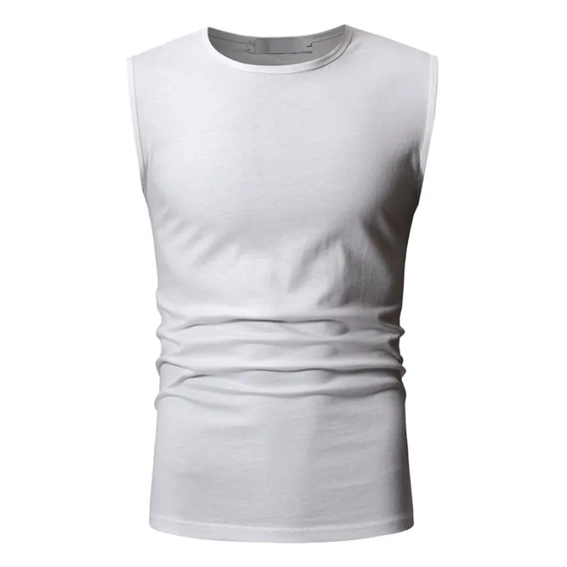 Men's Solid Round Neck Sleeveless Cotton Tank Top 28139465Z sold by Manly product image thumbnail 4