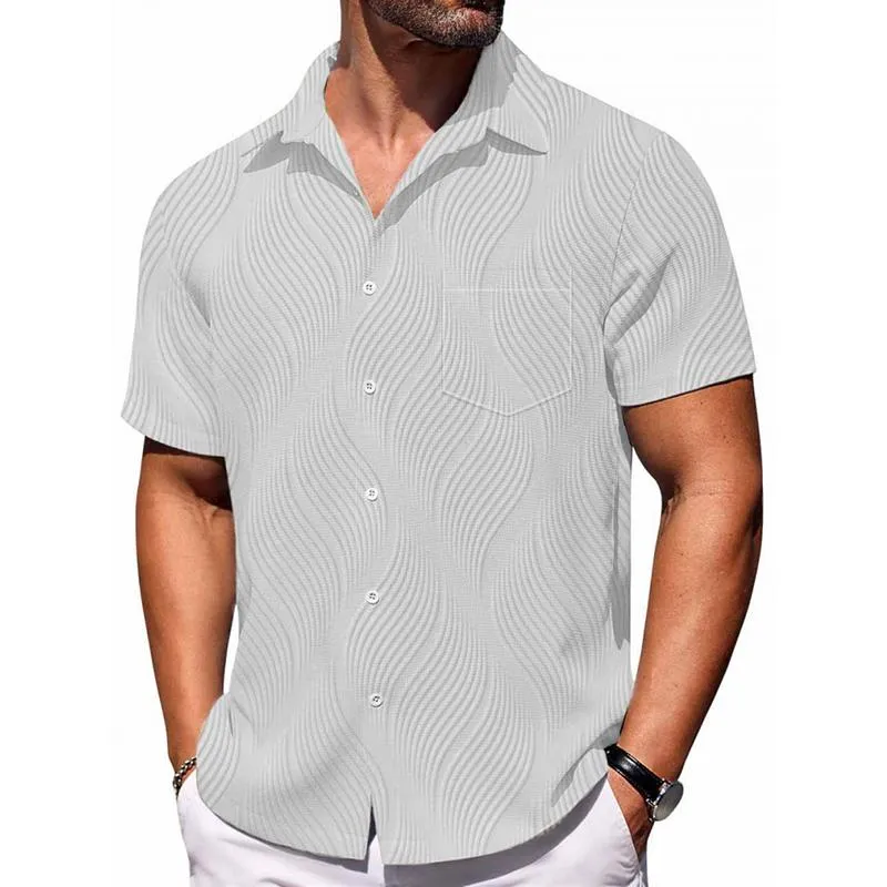 Men's Solid Lapel Short Sleeve Single Breasted Casual Shirt 72288474Z sold by Manly product image thumbnail 2