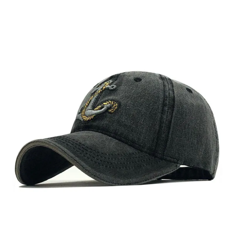 Men's Vintage Anchor Embroidered Baseball Cap 75075229TO sold by Manly