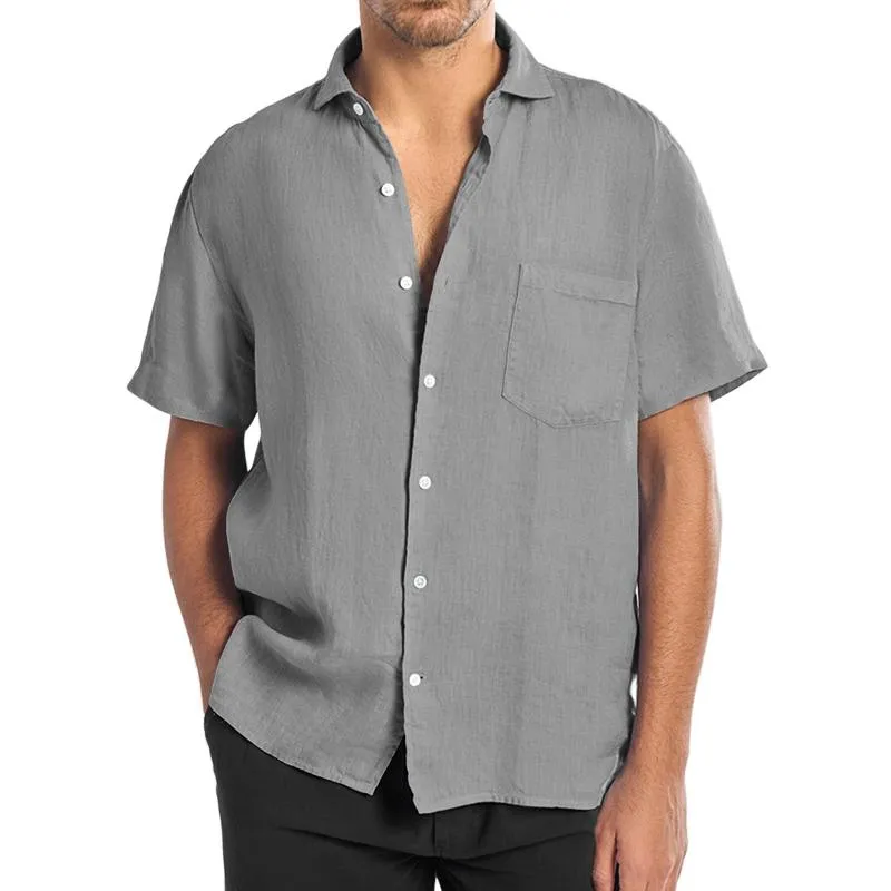 Men's Casual Solid Color Chest Pocket Short Sleeve Shirt 45960566Y sold by Manly product image thumbnail 2