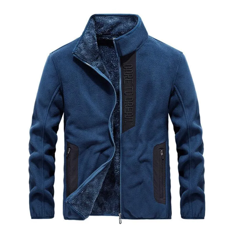 Men's Casual Outdoor Polar Fleece Stand Collar Windproof Zipper Jacket 49490674M sold by Manly