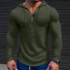 Men's Solid Waffle Long Sleeve Casual Hoodie 80077688Z sold by Manly