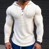 Men's Solid Waffle Long Sleeve Casual Hoodie 80077688Z sold by Manly