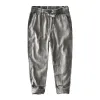Men's Vintage Ramie Breathable Drawstring Elastic Waist Loose Trousers 36007489M sold by Manly