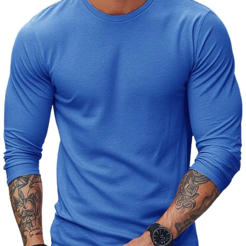 Men's Casual Cotton Blended Round Neck Slim Fit Long Sleeve T-Shirt 43340419M sold by Manly product image thumbnail 3