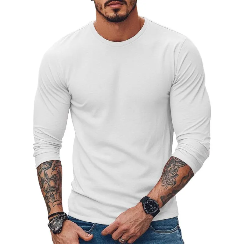 Men's Casual Cotton Blended Round Neck Slim Fit Long Sleeve T-Shirt 43340419M sold by Manly product image thumbnail 2