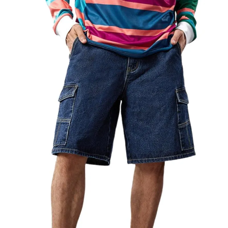 Men's Vintage Washed Multi-Pocket Denim Cargo Shorts 80553951Y sold by Manly