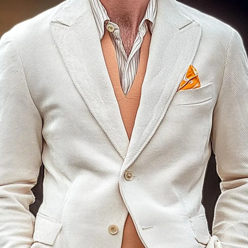 Men's Retro Solid Color Corduroy Peaked Lapel Two Buttons Blazer 56321131Z sold by Manly product image thumbnail 3