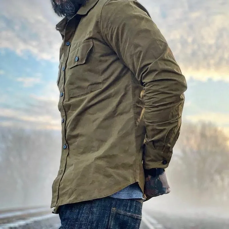 Men's Vintage Solid Lapel Chest Pocket Cargo Jacket 18584097Z sold by Manly product image thumbnail 4